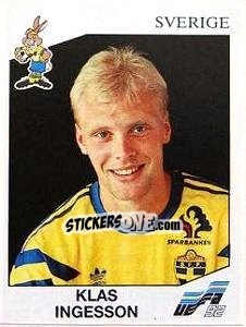 Cromo Klas Ingesson - UEFA Euro Sweden 1992 - Panini