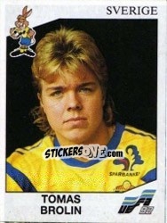 Sticker Tomas Brolin - UEFA Euro Sweden 1992 n. 36 - Panini