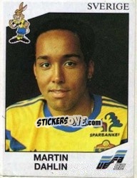 Sticker Martin Dahlin - UEFA Euro Sweden 1992 n. 37 - Panini