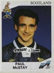 Sticker Paul Mcstay - UEFA Euro Sweden 1992 n. 156 - Panini