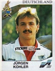 Sticker Jurgen Kohler - UEFA Euro Sweden 1992 - Panini