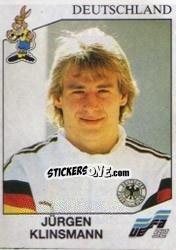 Sticker Jurgen Klinsmann - UEFA Euro Sweden 1992 n. 210 - Panini