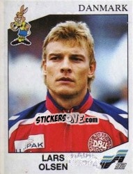 Sticker Lars Olsen - UEFA Euro Sweden 1992 n. 220 - Panini