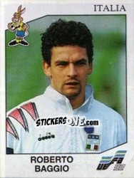 Sticker Roberto Baggio - UEFA Euro Sweden 1992 - Panini