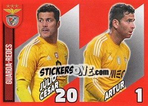 Cromo Júlio César / Artur (guarda-redes) - Sl Benfica 2014-2015 - Panini