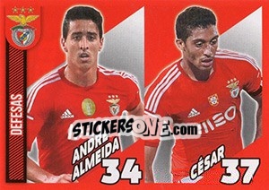 Sticker André Almeida / César (defesas) - Sl Benfica 2014-2015 n. 10 - Panini