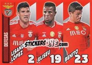 Sticker Lisandro López / Eliseu / Benito (defesas) - Sl Benfica 2014-2015 - Panini