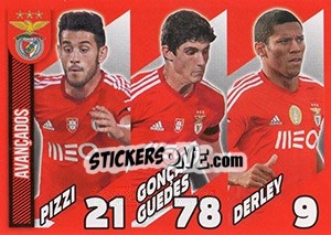 Figurina Pizzi / Gonçalo Guedes / Derley (avançados) - Sl Benfica 2014-2015 - Panini