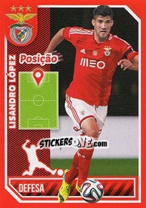 Cromo Lisandro López (posição) - Sl Benfica 2014-2015 - Panini