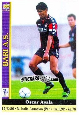 Sticker Oscar Ayala - Calcio 2000-2001 n. 28 - Mundicromo