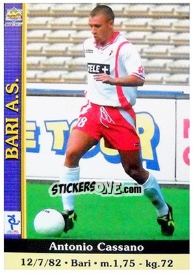 Sticker Antonio Cassano - Calcio 2000-2001 n. 44 - Mundicromo