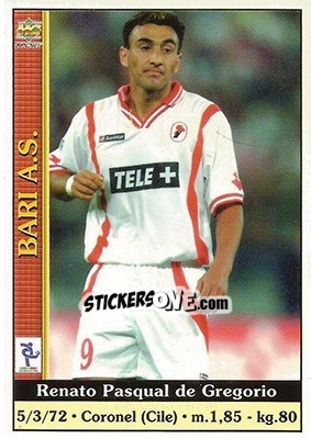 Sticker Renato Pasqual de Gregorio - Calcio 2000-2001 - Mundicromo