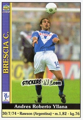 Sticker Andres Roberto Yllana - Calcio 2000-2001 n. 90 - Mundicromo