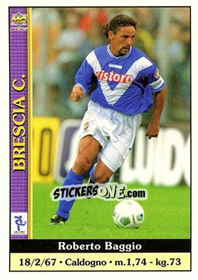 Sticker Roberto Baggio - Calcio 2000-2001 n. 91 - Mundicromo