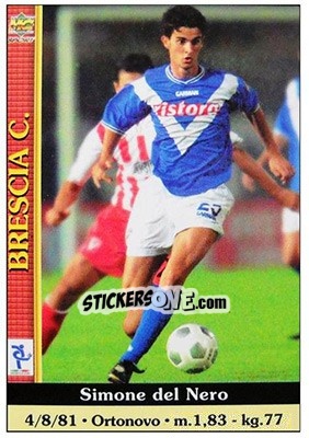 Sticker Simone del Nero - Calcio 2000-2001 - Mundicromo