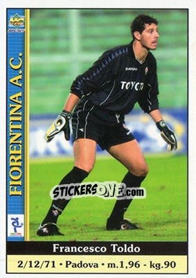 Sticker Francesco Toldo - Calcio 2000-2001 n. 98 - Mundicromo
