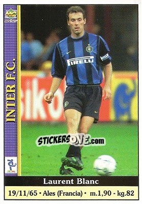 Sticker Laurent Blanc - Calcio 2000-2001 n. 124 - Mundicromo