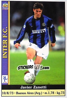 Sticker Javier Zanetti - Calcio 2000-2001 n. 140 - Mundicromo