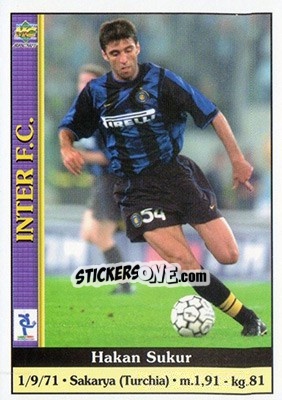 Sticker Hakan Sukur - Calcio 2000-2001 n. 141 - Mundicromo