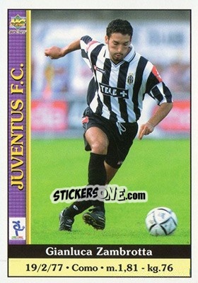 Sticker Gianluca Zambrotta - Calcio 2000-2001 - Mundicromo