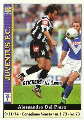 Sticker Alessandro Del Piero - Calcio 2000-2001 n. 165 - Mundicromo