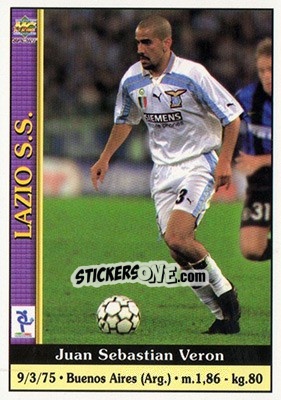 Sticker Juan Sebastian Veron - Calcio 2000-2001 n. 187 - Mundicromo