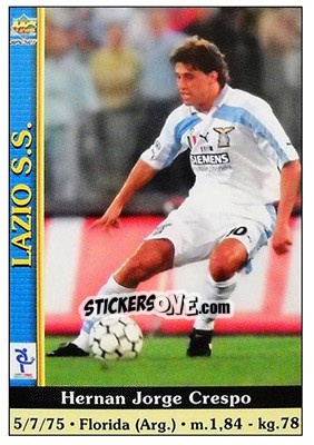 Sticker Hernan Jorge Crespo - Calcio 2000-2001 n. 189 - Mundicromo