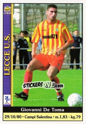 Sticker Giovanni De Toma - Calcio 2000-2001 n. 199 - Mundicromo