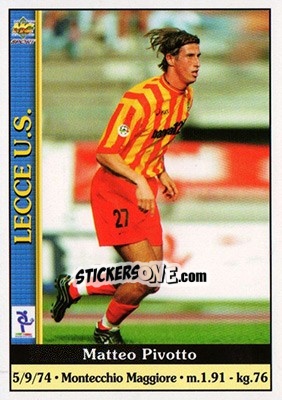 Sticker Matteo Pivotto - Calcio 2000-2001 n. 202 - Mundicromo