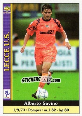 Sticker Alberto Savino - Calcio 2000-2001 n. 203 - Mundicromo