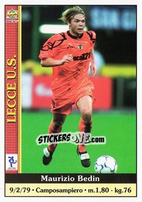 Sticker Maurizio Bedin - Calcio 2000-2001 - Mundicromo