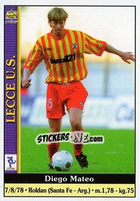 Sticker Diego Mateo - Calcio 2000-2001 n. 207 - Mundicromo