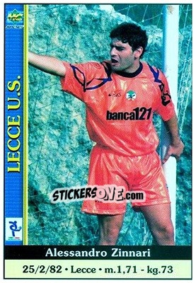 Figurina Alessandro Zinnari - Calcio 2000-2001 - Mundicromo