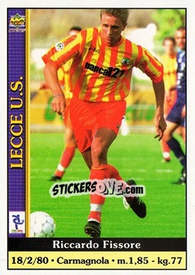 Sticker Riccardo Fissore - Calcio 2000-2001 n. 211 - Mundicromo