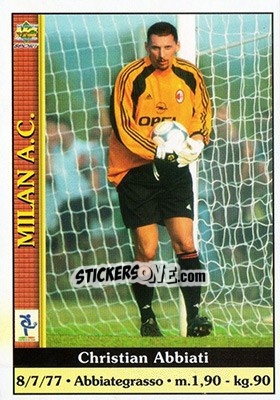 Sticker Christian Abbiati - Calcio 2000-2001 n. 218 - Mundicromo