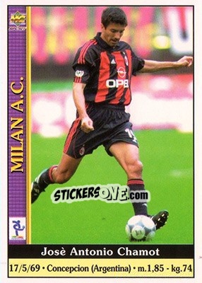 Sticker Jose Antonio Chamot - Calcio 2000-2001 n. 221 - Mundicromo