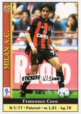 Sticker Francesco Coco - Calcio 2000-2001 n. 222 - Mundicromo