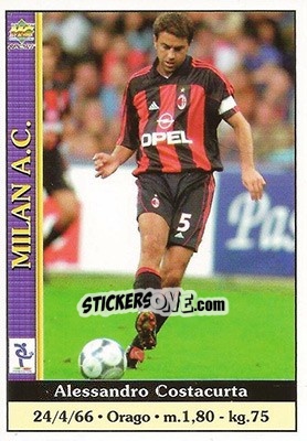 Sticker Alessandro Costacurta - Calcio 2000-2001 n. 224 - Mundicromo