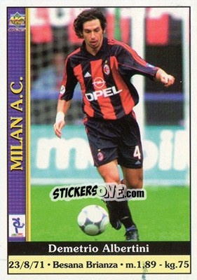 Sticker Demetrio Albertini - Calcio 2000-2001 n. 228 - Mundicromo