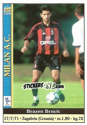 Figurina Brazen Brncic - Calcio 2000-2001 - Mundicromo