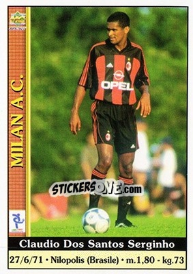 Sticker Claudio Dos Santos Serginho - Calcio 2000-2001 n. 234 - Mundicromo