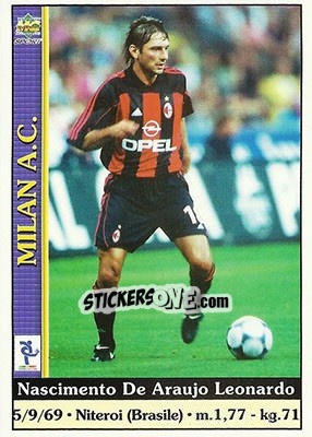Sticker Nascimento De Araujo Leonardo - Calcio 2000-2001 - Mundicromo
