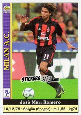 Figurina Jose Mari Romero - Calcio 2000-2001 n. 240 - Mundicromo