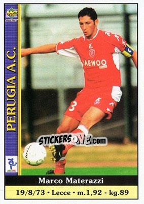 Sticker Marco Materazzi - Calcio 2000-2001 n. 295 - Mundicromo