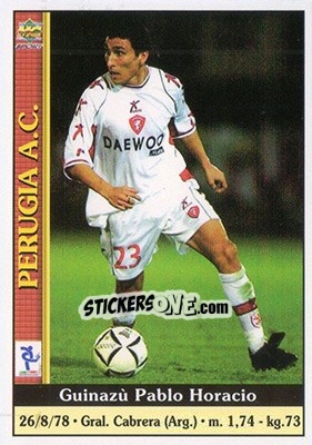 Sticker Guinazu Pablo Horacio - Calcio 2000-2001 n. 309 - Mundicromo