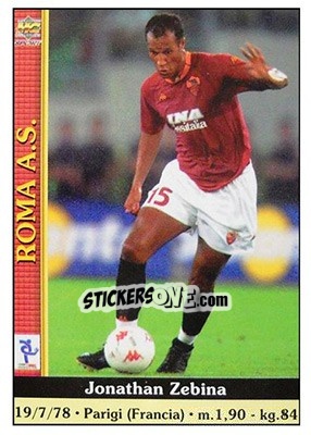 Sticker Jonathan Zebina - Calcio 2000-2001 - Mundicromo
