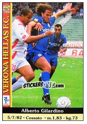 Cromo Alberto Gilardino - Calcio 2000-2001 - Mundicromo