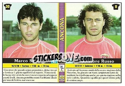 Figurina Marco Sesia / Salvatore Russo / Raffaele Biancolino / Albino Marcello - Calcio 2000-2001 - Mundicromo