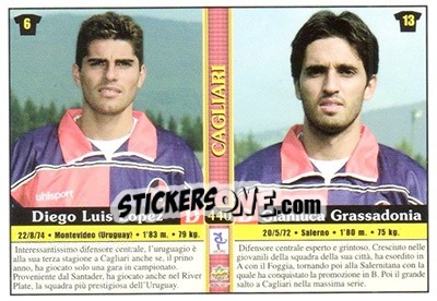 Sticker Diego Luis Lopez / Gianluca Grassadonia / Daniele Conti / Jason Mayele - Calcio 2000-2001 - Mundicromo