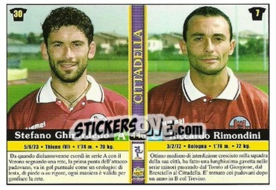 Sticker Stefano Ghirardello / Riccardo Rimondini / Andrea Turato / Davide Zanon - Calcio 2000-2001 n. 446 - Mundicromo